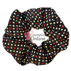 Elastic pentru par cu model color Cod ECD031FF Negru cu inimioare